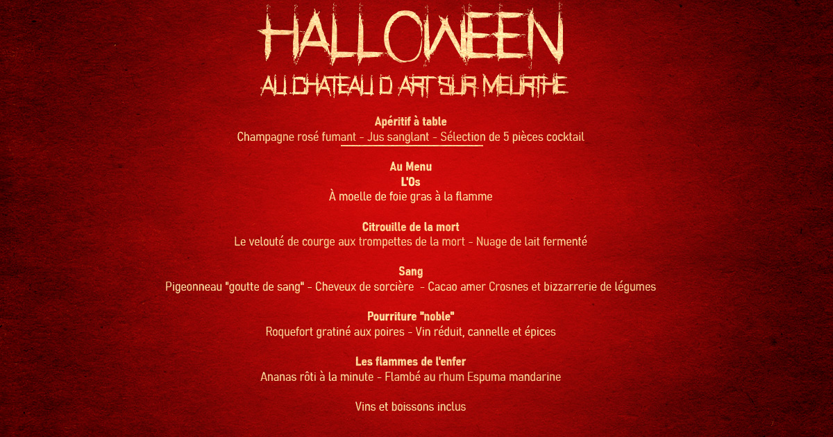 halloween menu